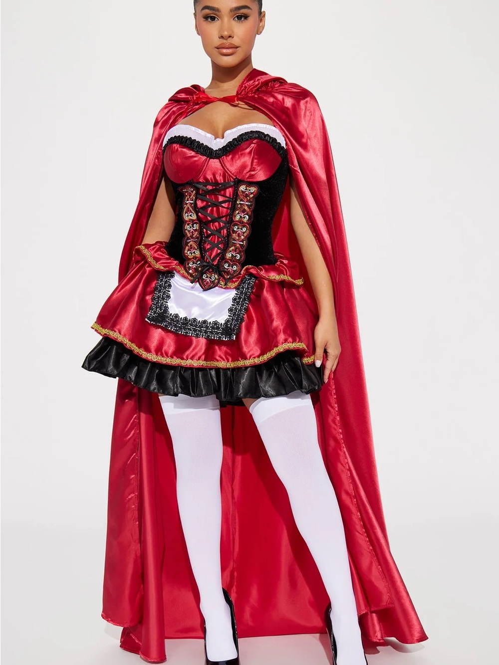 Red Satin Little Red Riding Hood Costume with Cape